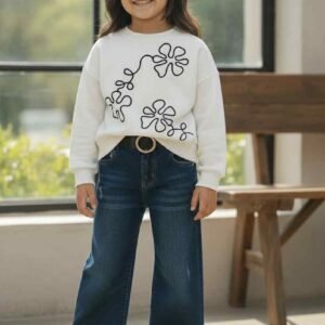 Little Star Design φούτερ κεντημένο με σχέδιο λουλουδιού