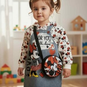 Φόρεμα σαλοπέτα Minnie, φούτερ, τσάντα Σετ