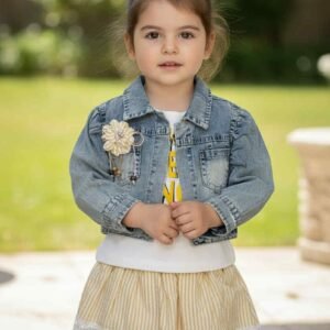 WB Dolly Jean Jacket, Βαμβακερό Λινό Ballon Φούστα ,Μπλούζα, Κίτρινο