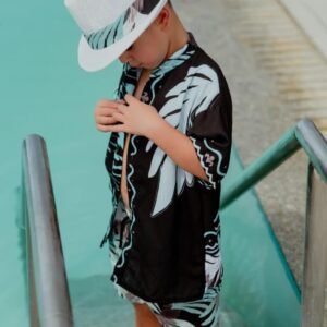 Πουκάμισο allover print tropical mint