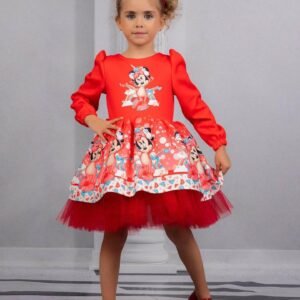 Φόρεμα Minnie από Scuba με Βαμβακερό Ύφασμα με Αποσπώμενη Μεγάλη Κορδέλα