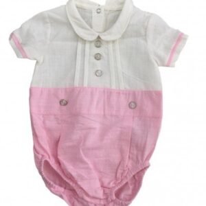 Baby Girl Romper από λινό και βαμβάκι